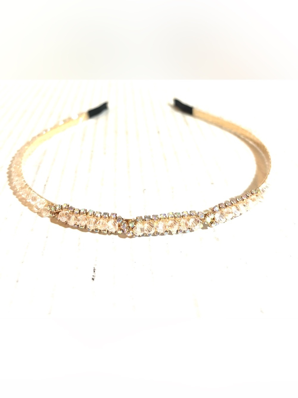 Crystal Embellished Gold Headband